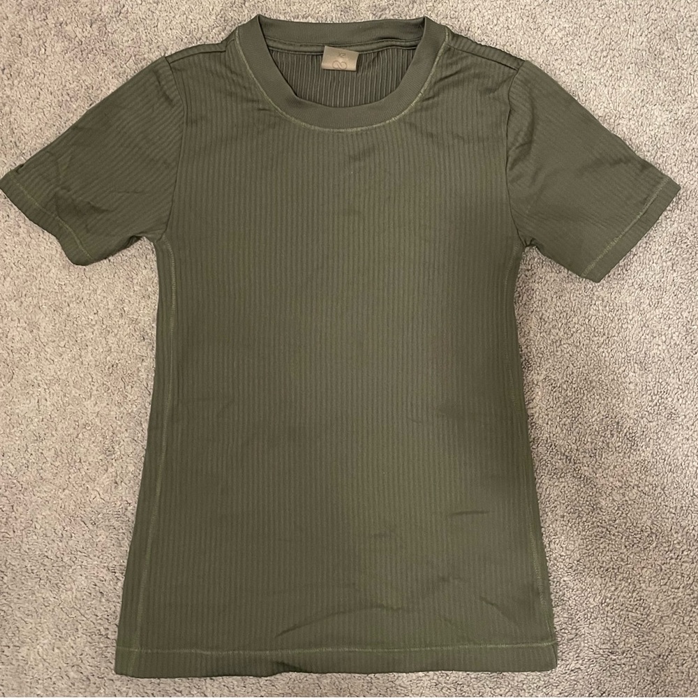 CALIA by Carrie Underwood Dark Green Ribbed Athletic Top